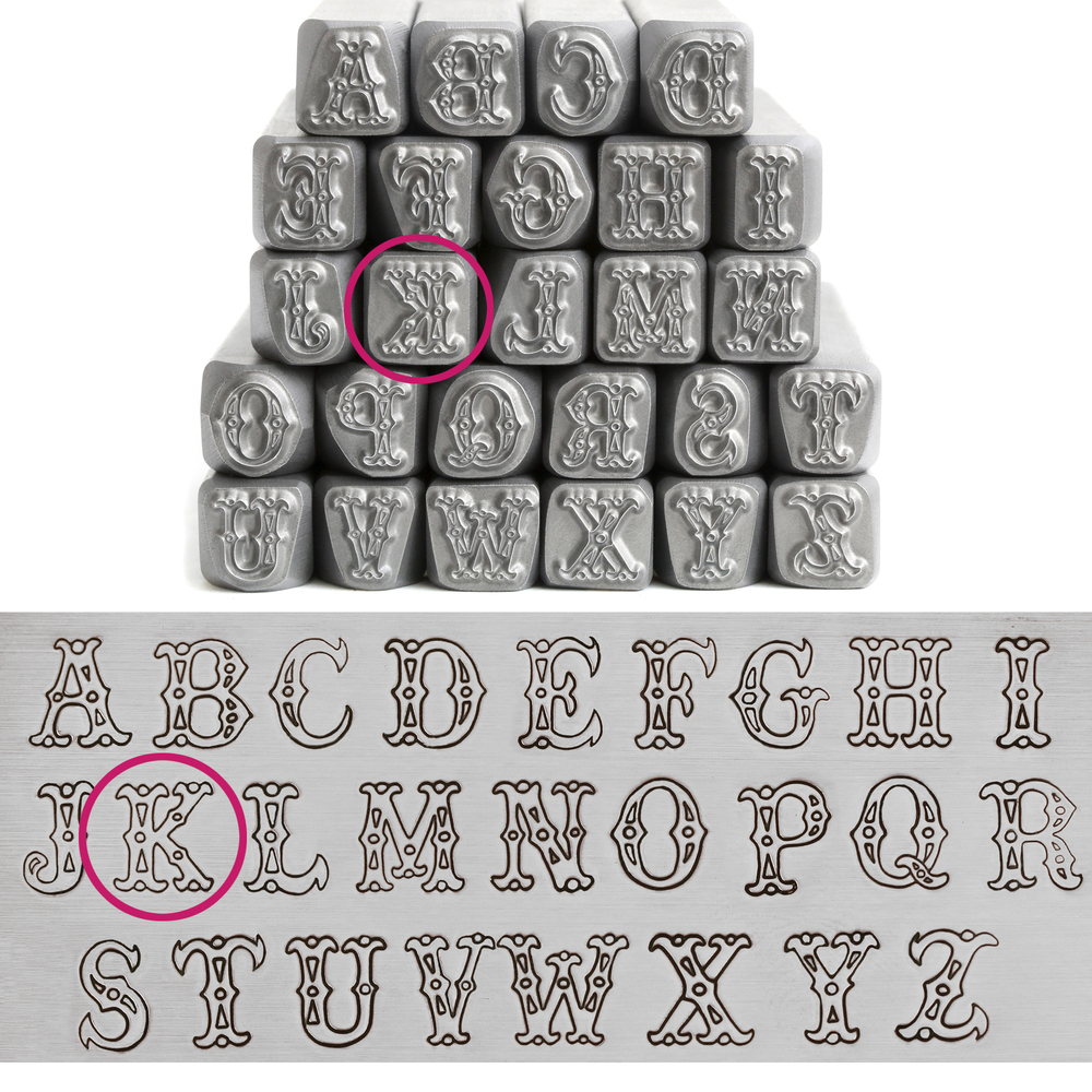 Metal Stamping Tools Cowgirl Carnival Letter "K" 7mm - Beaducation Original